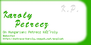 karoly petrecz business card